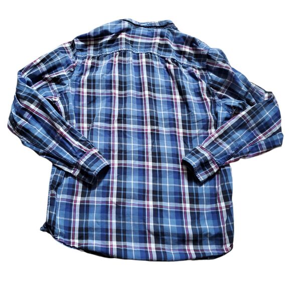 Thread And Cloth Shirt Men Large Long Sleeve Plaid Button Cotton Travel Classic - Picture 2 of 5